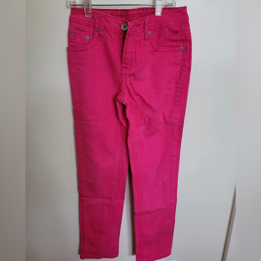 Justice girls jeans, pink size 12R